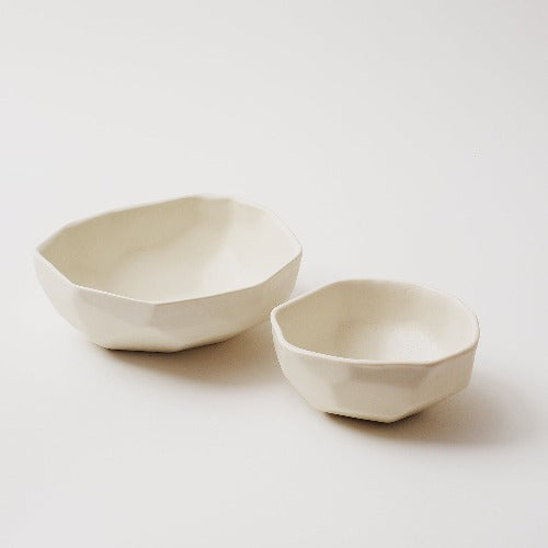 Lauren HB Bevel Bowls. Inspired by facets of a gemstones, these bowls are available in three sizes