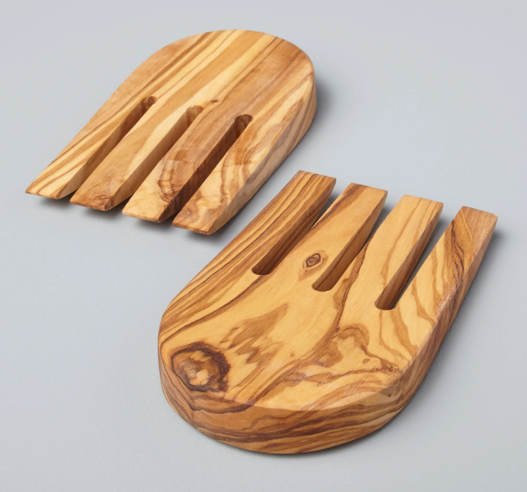 Olive Wood Salad Hands - The Grey Pearl