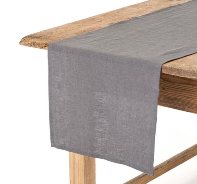 Linen Table Runner - The Grey Pearl