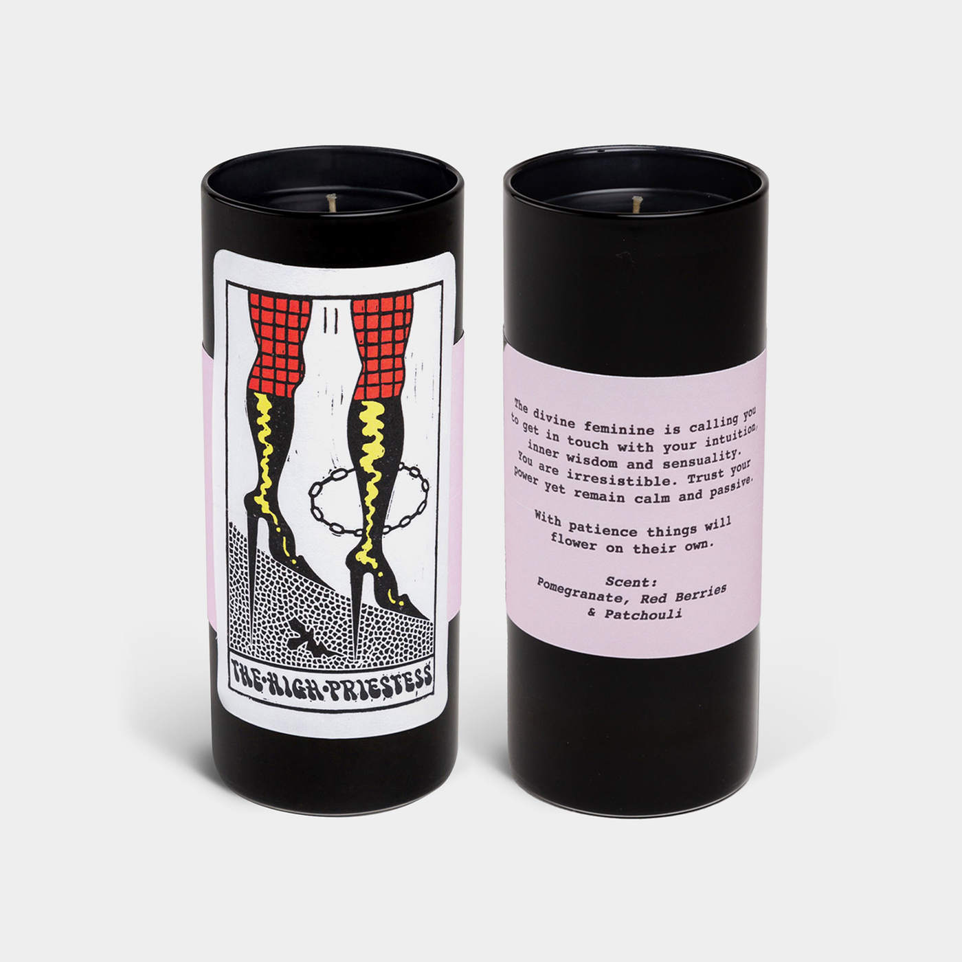 The High Priestess Tarot Candle - The Grey Pearl