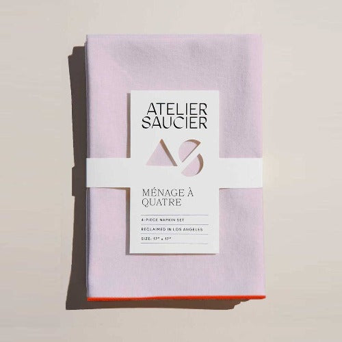 Blush Linen Orange Napkin Set by Atelier Saucier - The Grey Pearl