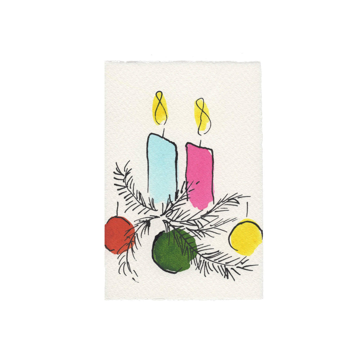 Candles Christmas Card