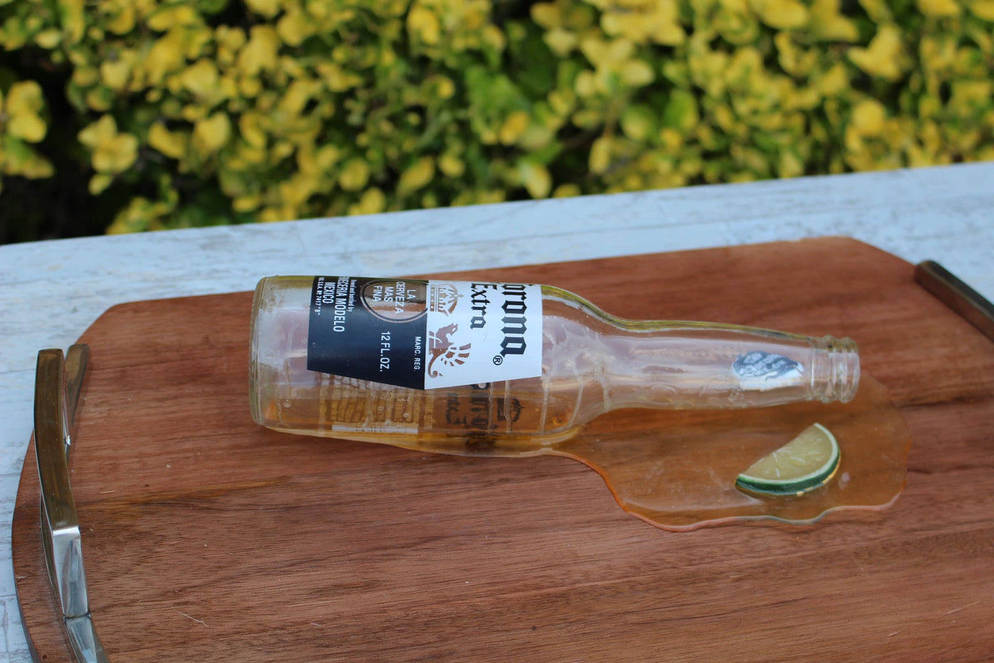 Fake Spilled Beer Bottle with Lime - The Grey Pearl